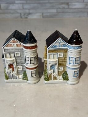 Vintage Otagiri Ceramic Victorian House Salt and Pepper Shakers